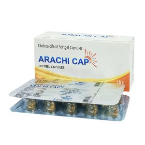 Arachi Cap (Cholecalciferol) treats Vitamin D deficiency. Strengthen bones, boost immunity, and prevent osteoporosis with this essential Vitamin D3 supplement