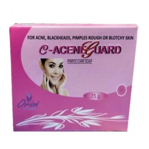 A bar of C Acneguard Soap, an anti-acne soap for clear skin.